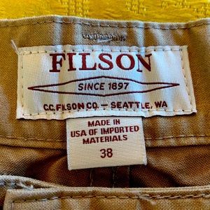 Filson dry shelter men’s size 38 100% cotton pants